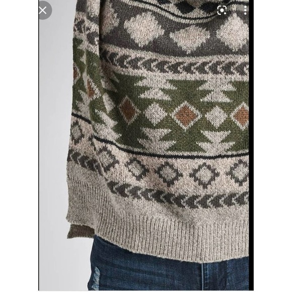 Venus Geometric Print Turtleneck Sweater Gray Small - Picture 10 of 11